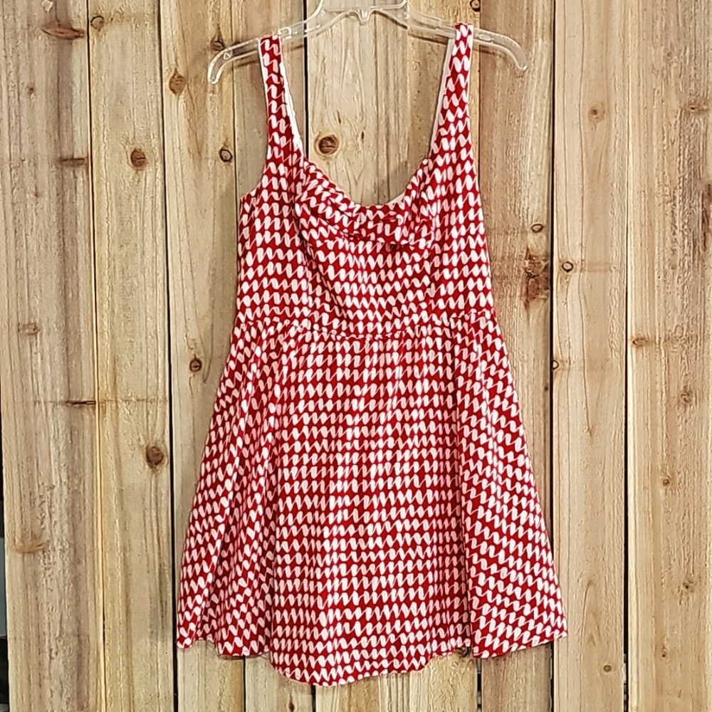 Red and white dress
